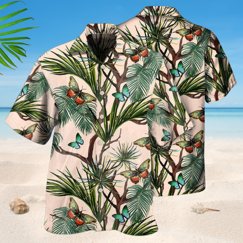 Butterfly Tropical Leaf Basic Style – Hawaiian Shirt