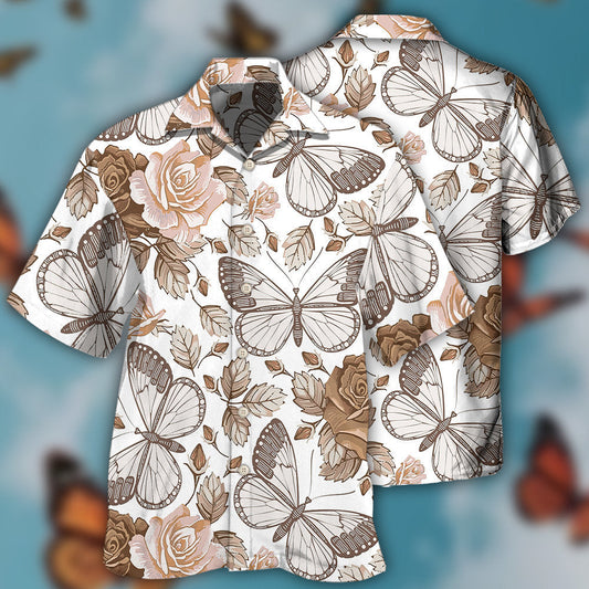 Butterfly And Rose Beautiful Style – Hawaiian Shirt