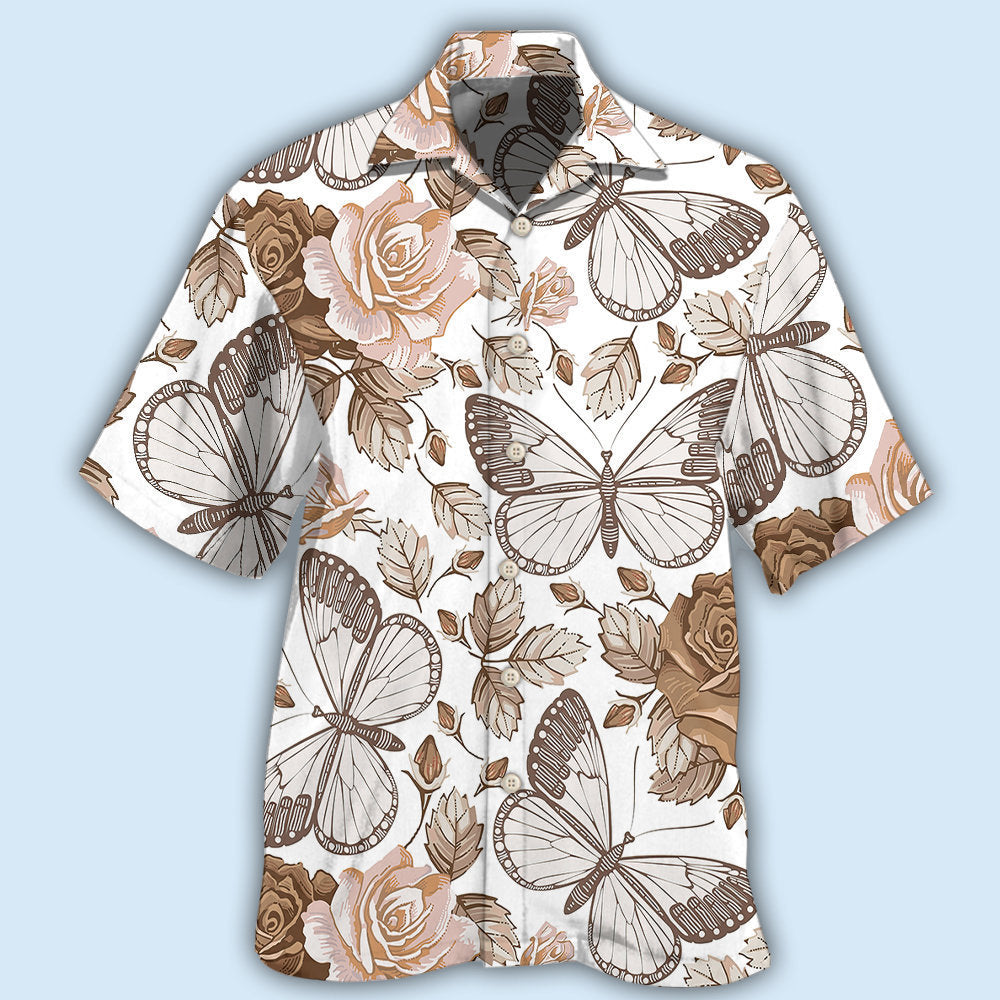 Butterfly And Rose Beautiful Style – Hawaiian Shirt