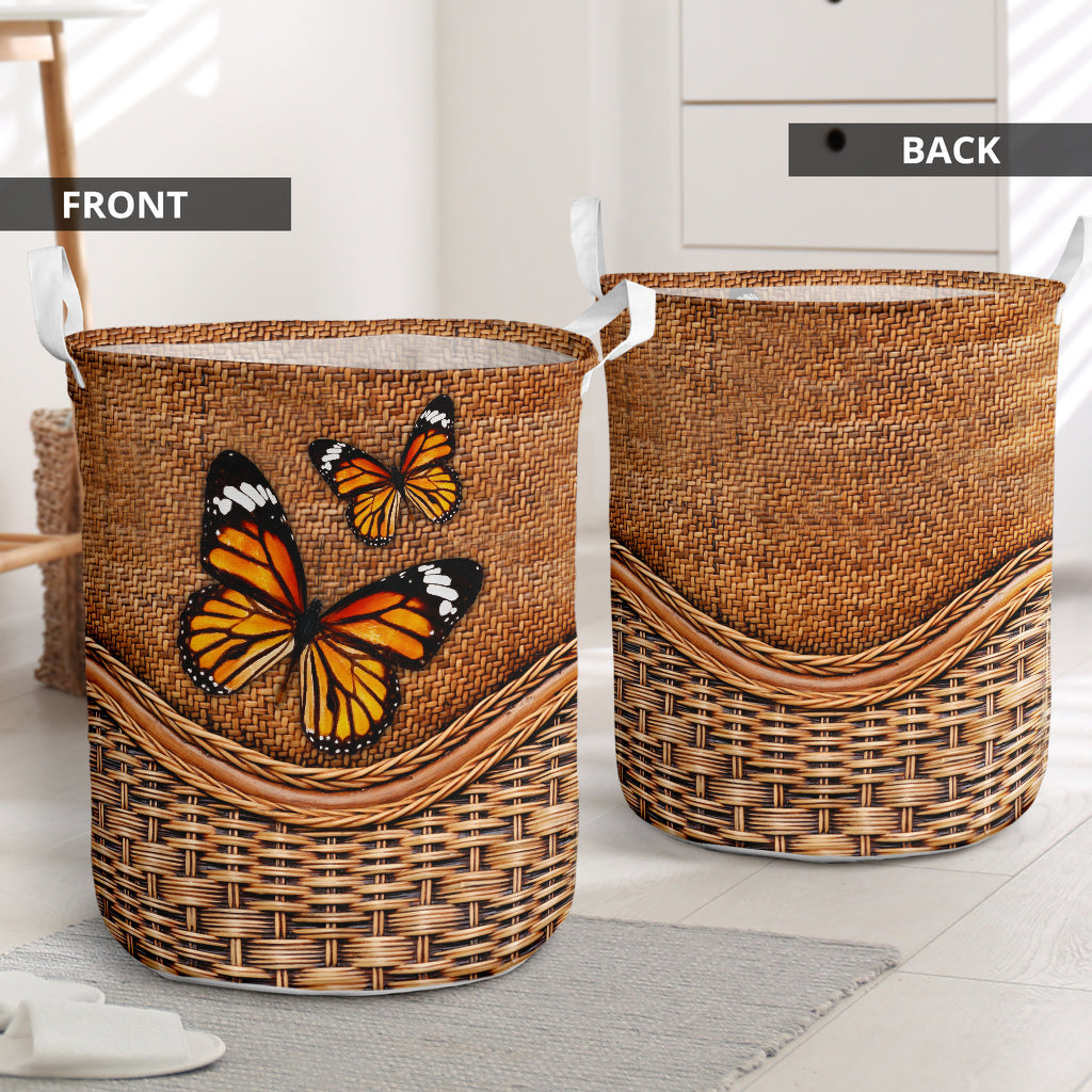Butterfly Rattan Teaxture Lovely Style - Laundry Basket - Owls Matrix LTD
