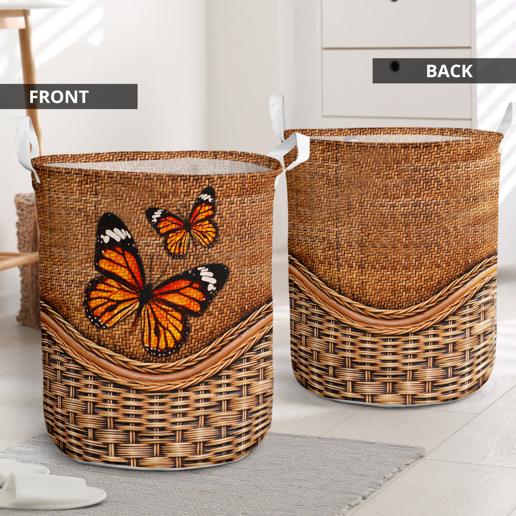 Butterfly Rattan Teaxture Amazing Style - Laundry Basket - Owls Matrix LTD