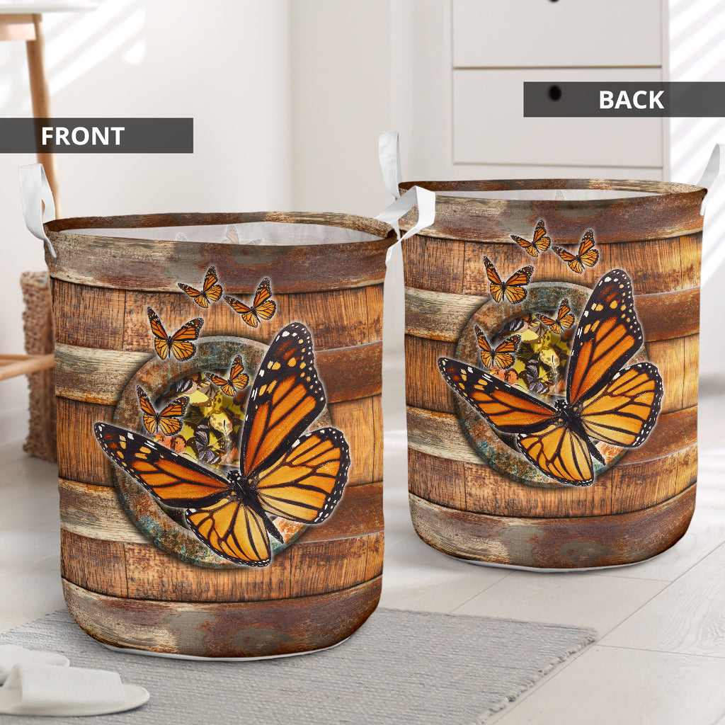 Butterfly Wood Vintage - Laundry Basket - Owls Matrix LTD