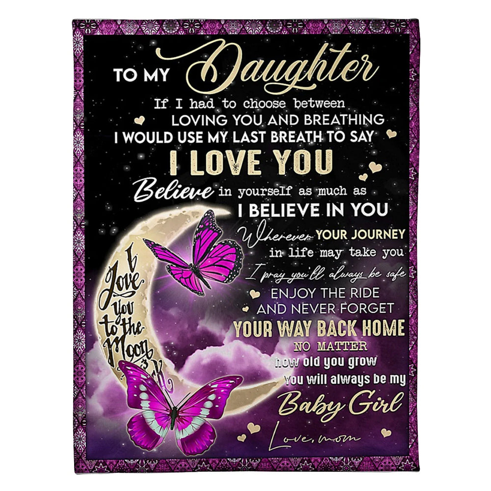 Butterfly You Way Back Home 50 x 60 Inch Flannel Blanket For Cozy Bedroom And Sofa Decor