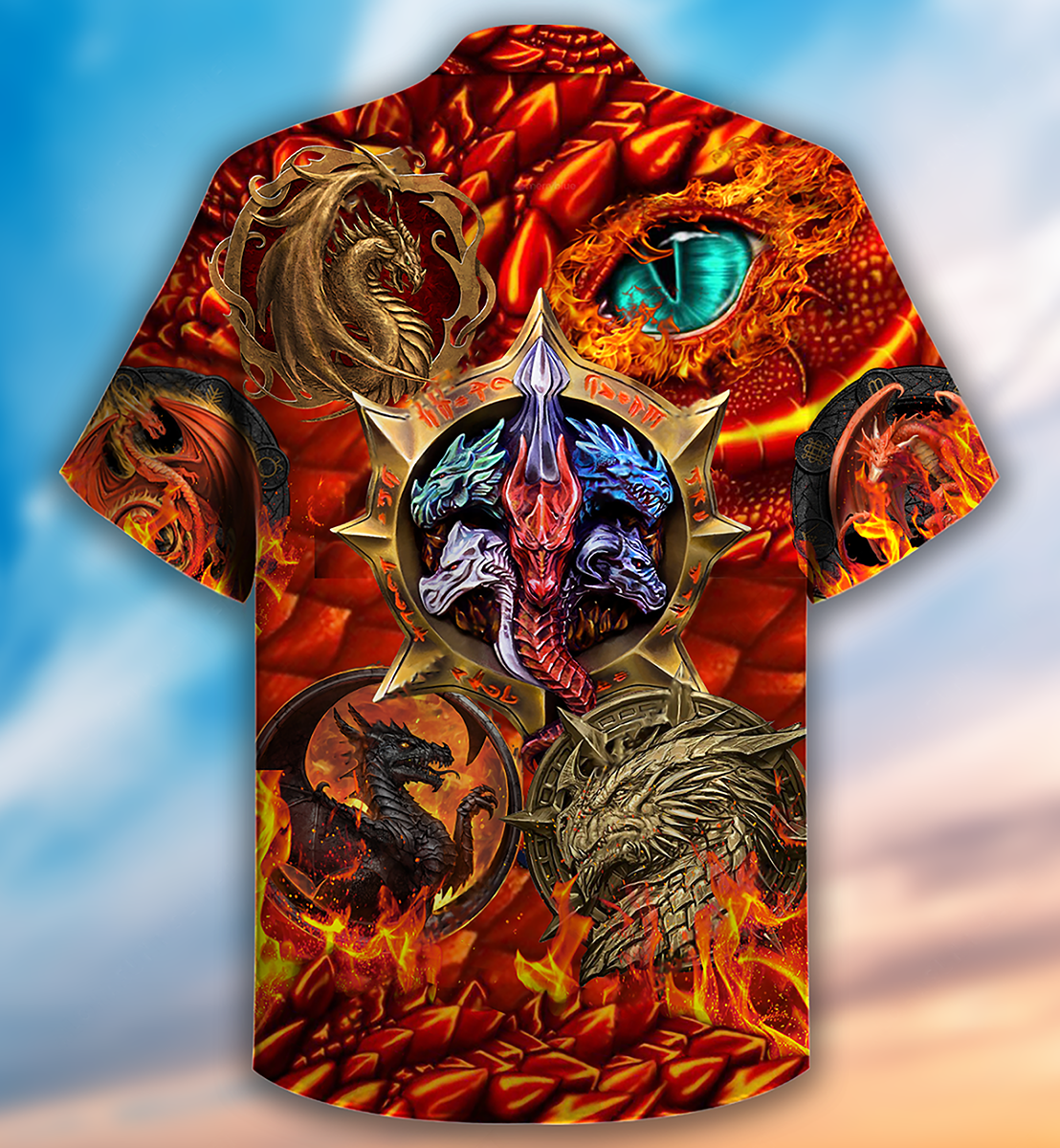 Dragon Fire Love Life Vintage Cool Style - Hawaiian Shirt
