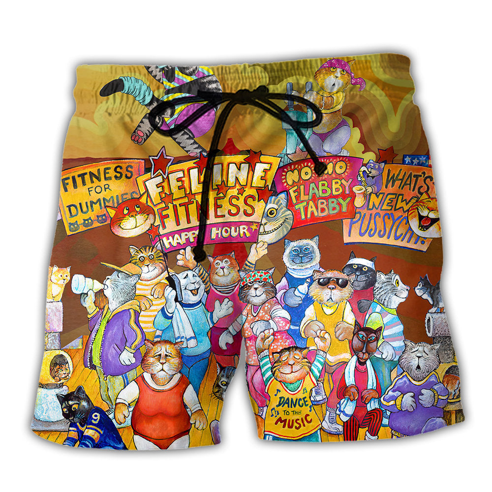 Cat Aerobics Instructor Fun Style – Beach Short