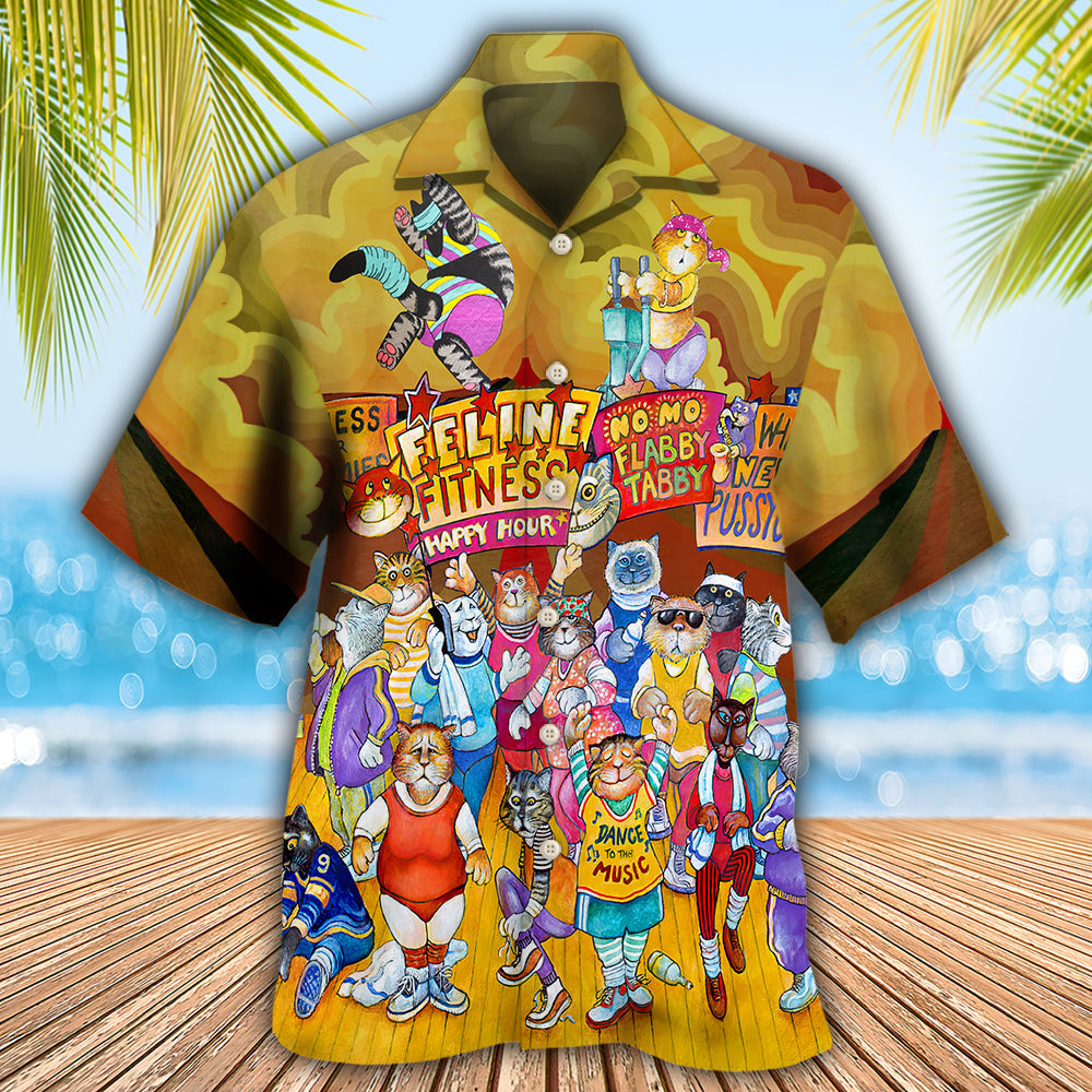 Cat Aerobics Instructor Funny - Hawaiian Shirt