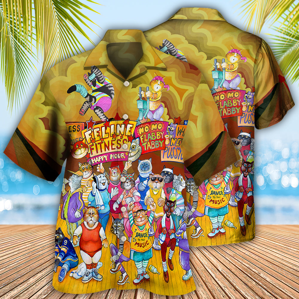 Cat Aerobics Instructor Funny - Hawaiian Shirt