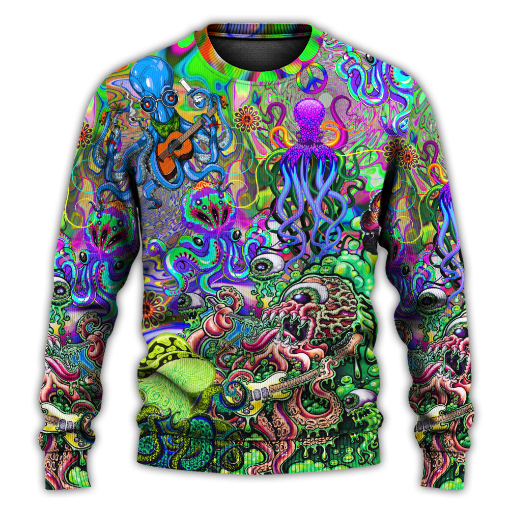 Hippie Octopus Love Music Ocean Art – Sweater - Ugly Christmas Sweater