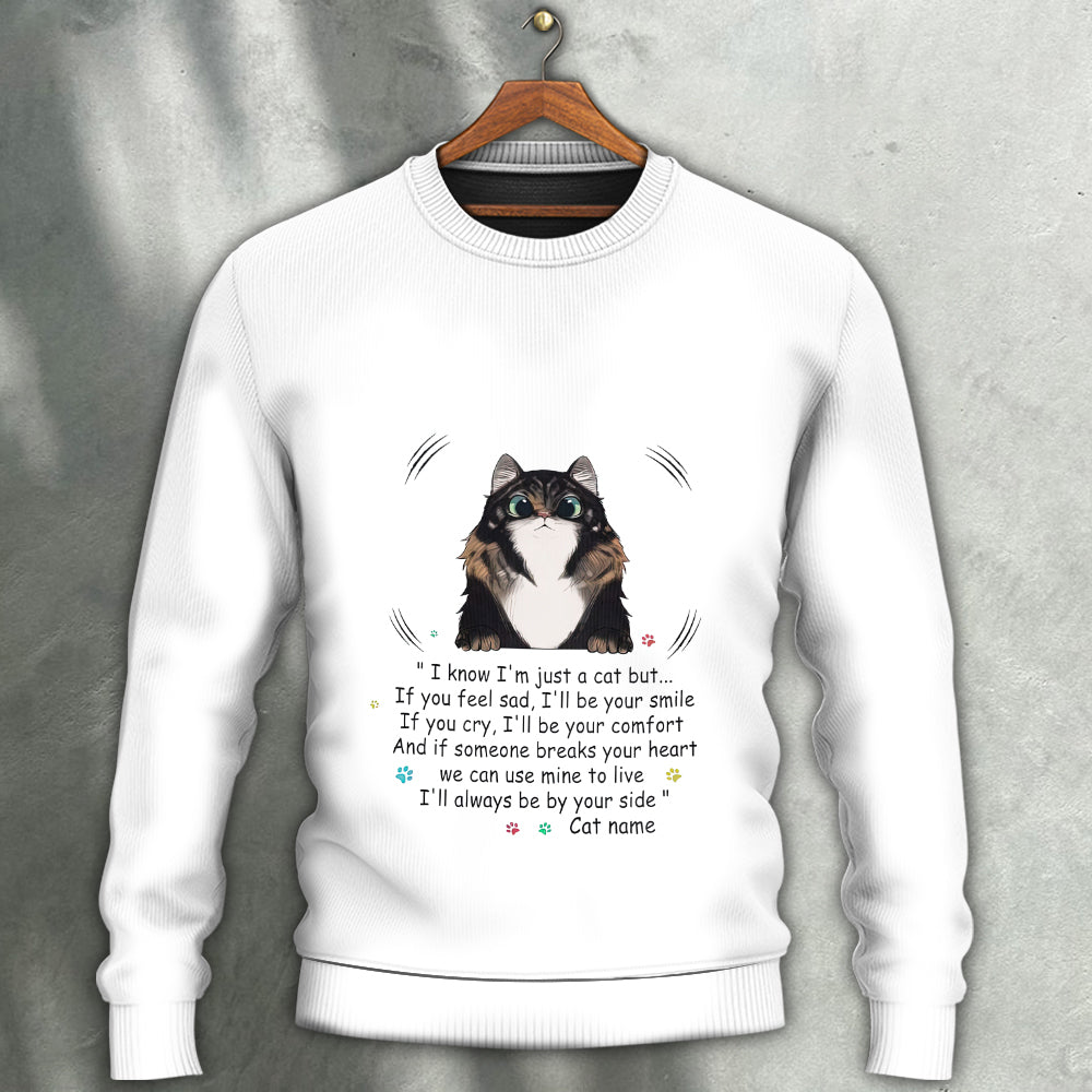 Cat Always By Your Side Love Art – Sweater - Ugly Christmas Sweater