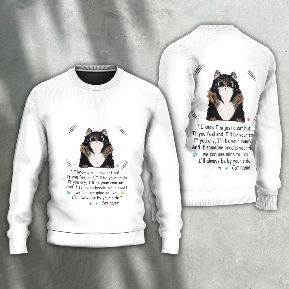 Cat Always By Your Side Love Art – Sweater - Ugly Christmas Sweater