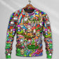 Hippie Mushroom Music Life Art – Sweater - Ugly Christmas Sweater