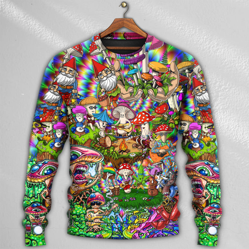 Hippie Mushroom Music Life Art – Sweater - Ugly Christmas Sweater