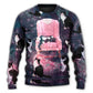 Lovely Cat On Pink Chair Art – Sweater - Ugly Christmas Sweater