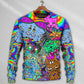 Hippie Cat Abstract Mind Art – Sweater - Ugly Christmas Sweater