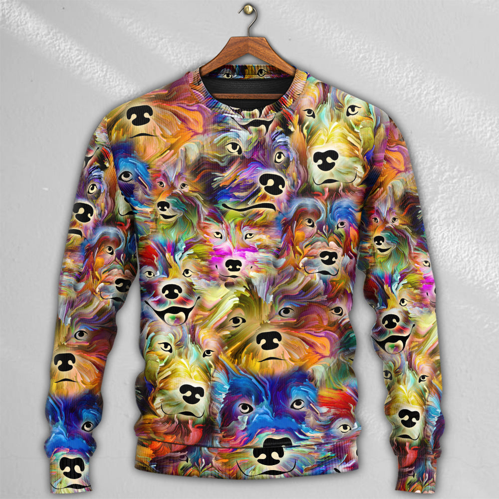 Dog Memory Painting Art Style – Sweater - Ugly Christmas Sweater