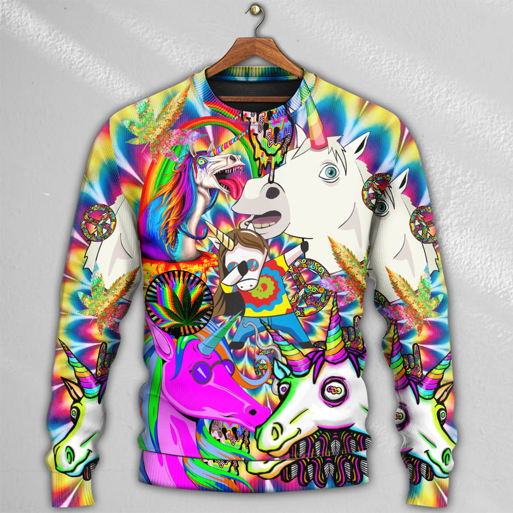 Hippie Unicorn Dream Wonderland Art – Sweater - Ugly Christmas Sweater