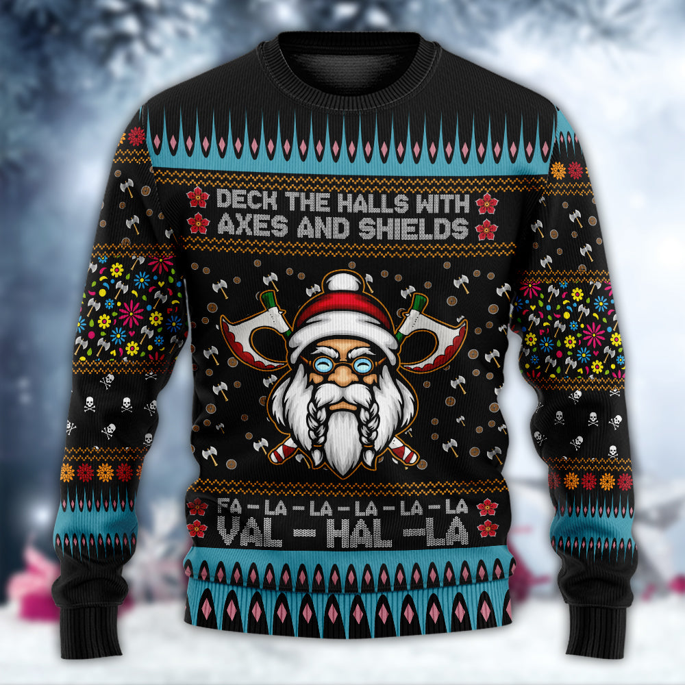 Viking Christmas Deck The Halls Style – Sweater - Ugly Christmas Sweater