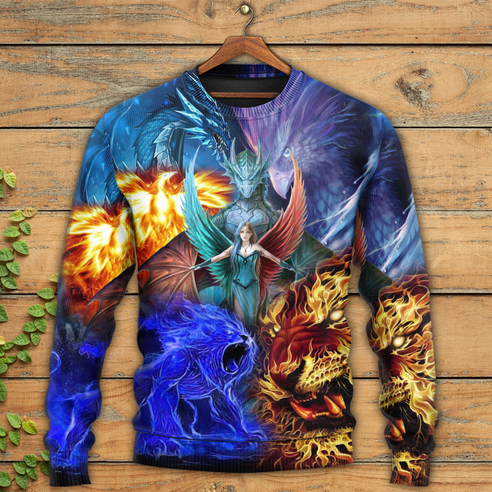 Mystic Dragon Fantasy Art Style – Sweater - Ugly Christmas Sweater