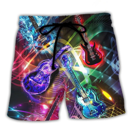 Neon Guitar Music Inspiration – Beach Short