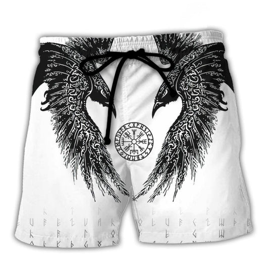 Viking Runic Raven Scandinavian – Beach Short