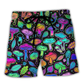 Neon Mushroom Colorful Leaf Art – Beach Short