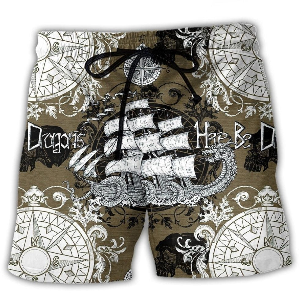 Dragon Old Ship Anchor Sea Fantasy – Beach Short