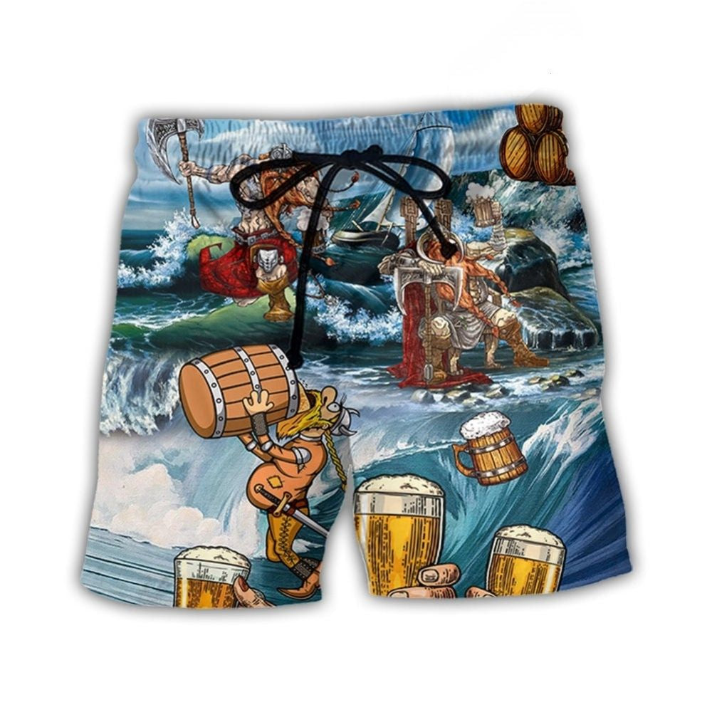 Viking Beer Humor Lifestyle Art – Beach Short