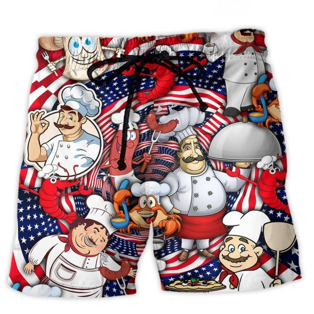 Patriotic Chef Independence Day Fun – Beach Short