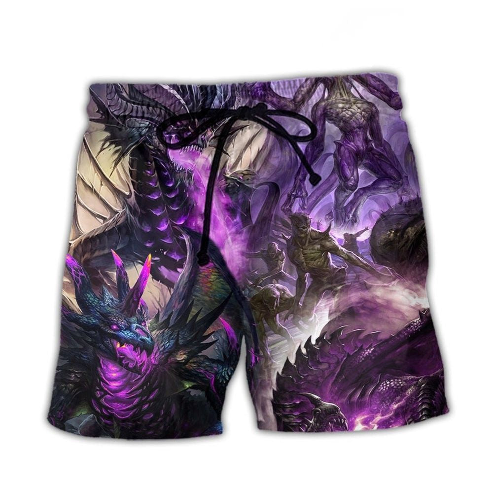 Purple Dragon Skull Lightning Fantasy – Beach Short