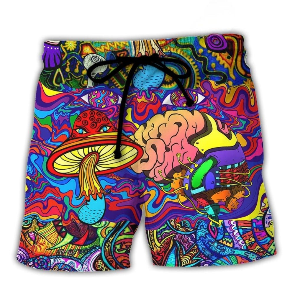 Hippie Mushroom Colorful Lover Art – Beach Short