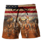 Happy Cowboy Independence Day Art – Beach Short