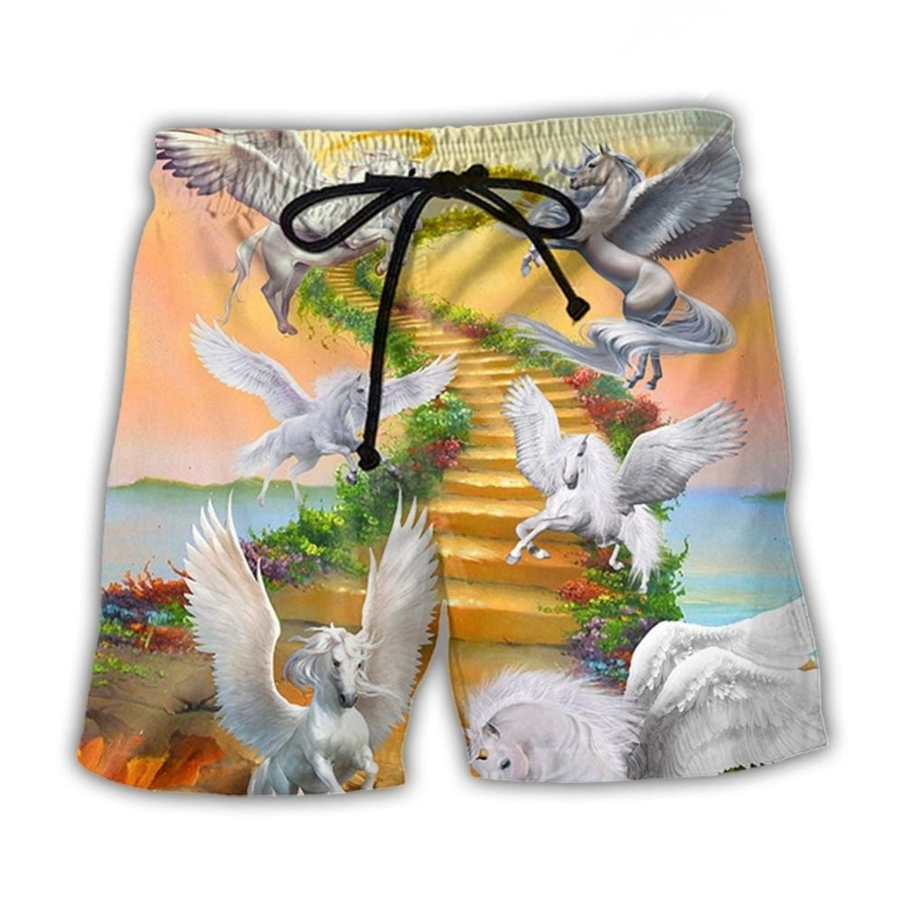 Horse Paradise Dream Fantasy Art – Beach Short