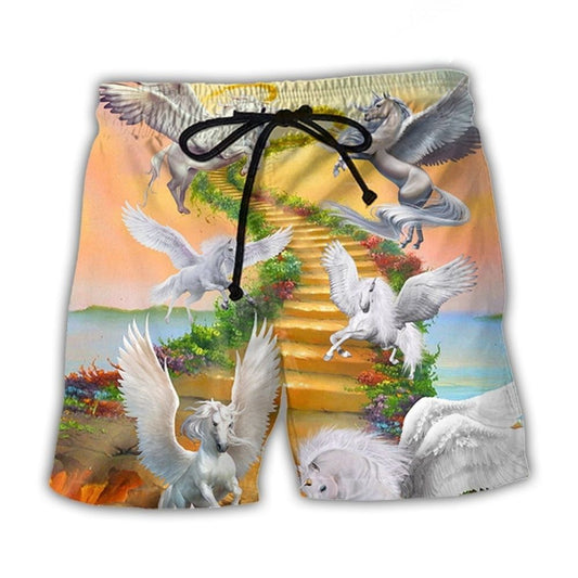 Horse Paradise Dream Fantasy Art – Beach Short
