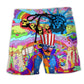 Hippie Independence Day Freedom Art – Beach Short