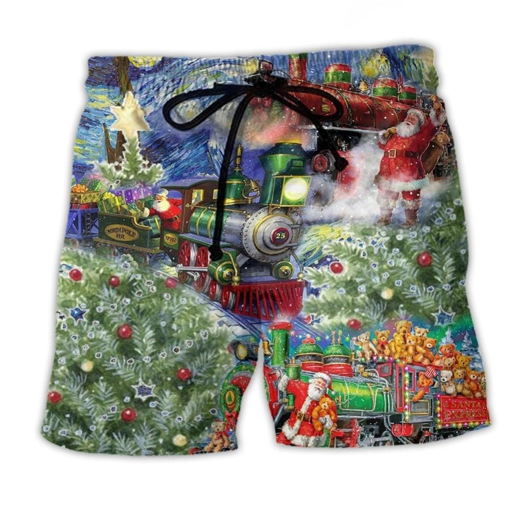 Christmas Gift Train By The Wharf – Beach Short