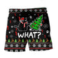Ugly Funny Cat Christmas Tree Chaos – Beach Short