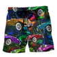 Retro Car Colorful Vintage Vibe – Beach Short
