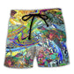 Hippie Turtle Colorful Peace Art – Beach Short
