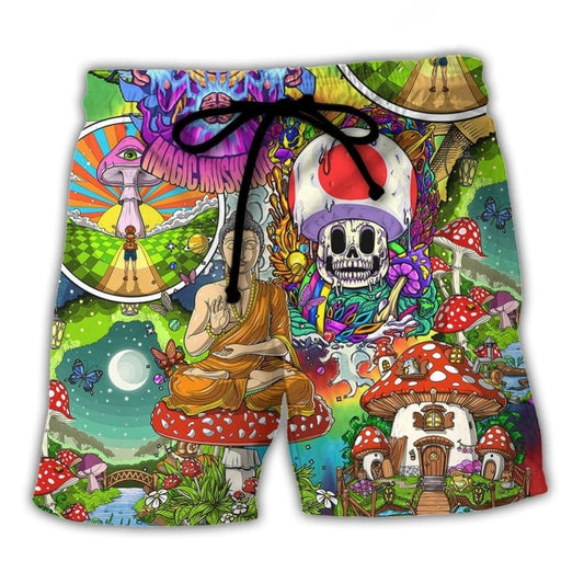 Hippie Mushroom Peace Colorful Vibes – Beach Short