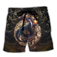 Golden Dragon Asian Myth Fantasy Art – Beach Short