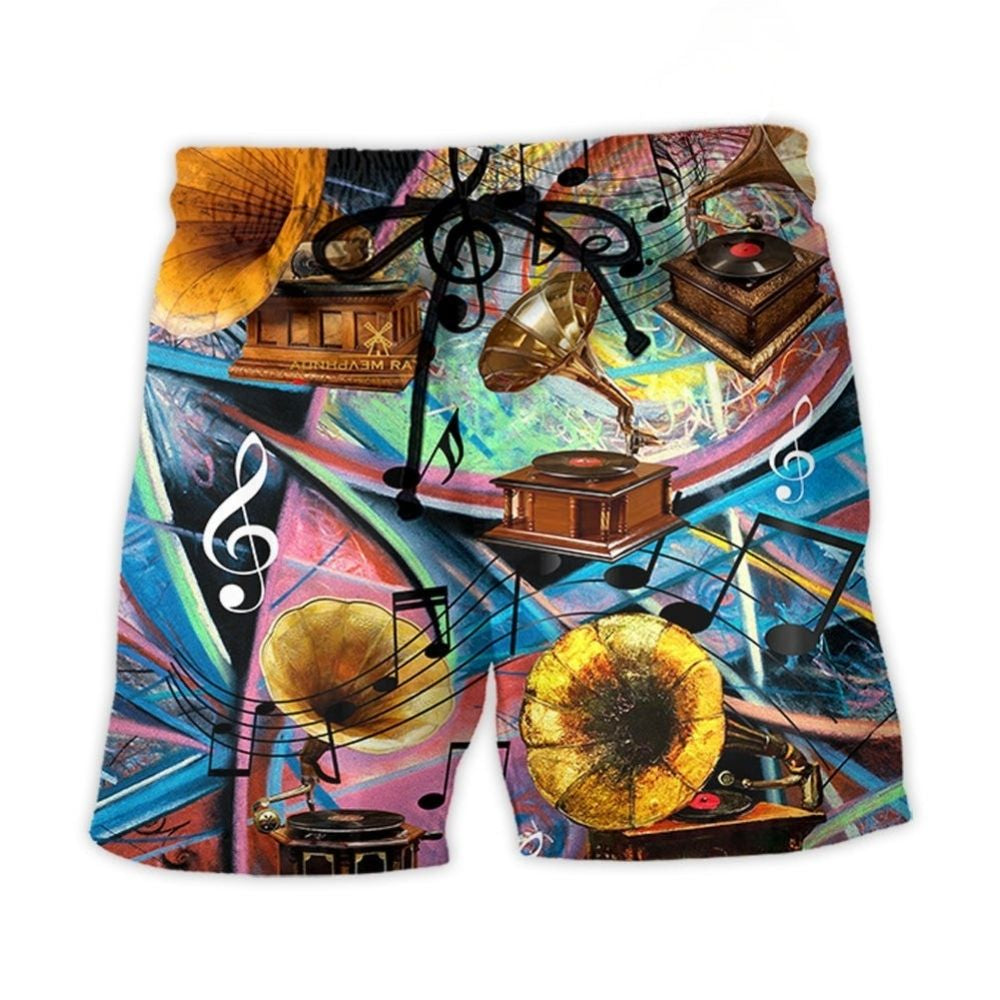 Gramophone Vintage Record Style – Beach Short