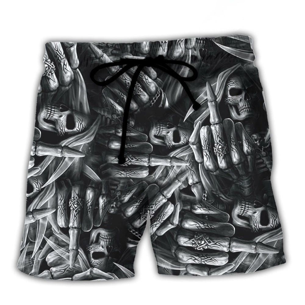 Skull Life And Death Philosophy Art – Beach Short