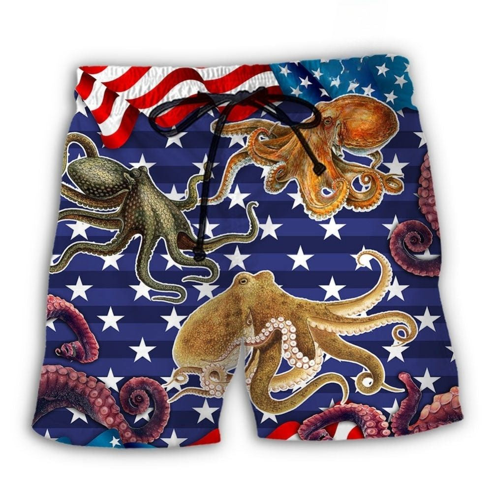 Octopus Flag Independence Day Art – Beach Short