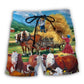 Peaceful Life Hereford Cow Art – Beach Short