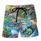 Hippie Shark Colorful Peace Art – Beach Short