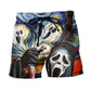 Funny Halloween Ghost Starry Night – Beach Short