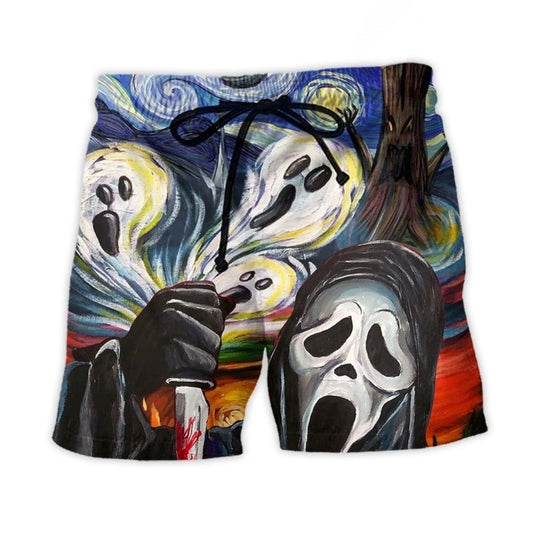 Funny Halloween Ghost Starry Night – Beach Short
