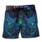 Owl And Witch Colorful Dark Fantasy – Beach Short