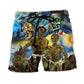 Funny Halloween Zombie Starry Night – Beach Short