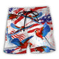 Parrot America Flag Independence Day – Beach Short
